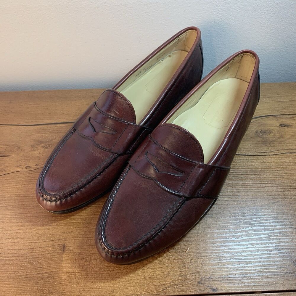 VTG Huntington Clothiers Penny Loafers 11.5 C Burgundy Leather Ivy Trad USA Made